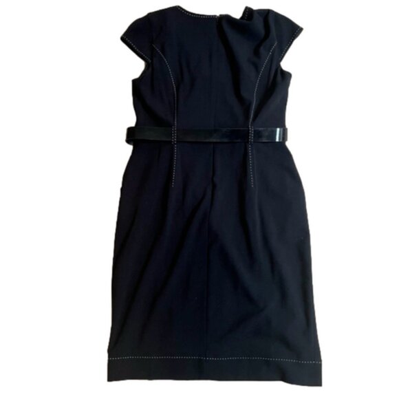 Evan Picone Black V neck Cap Sleeve Cocktail Dress Size 10 - Picture 2 of 6